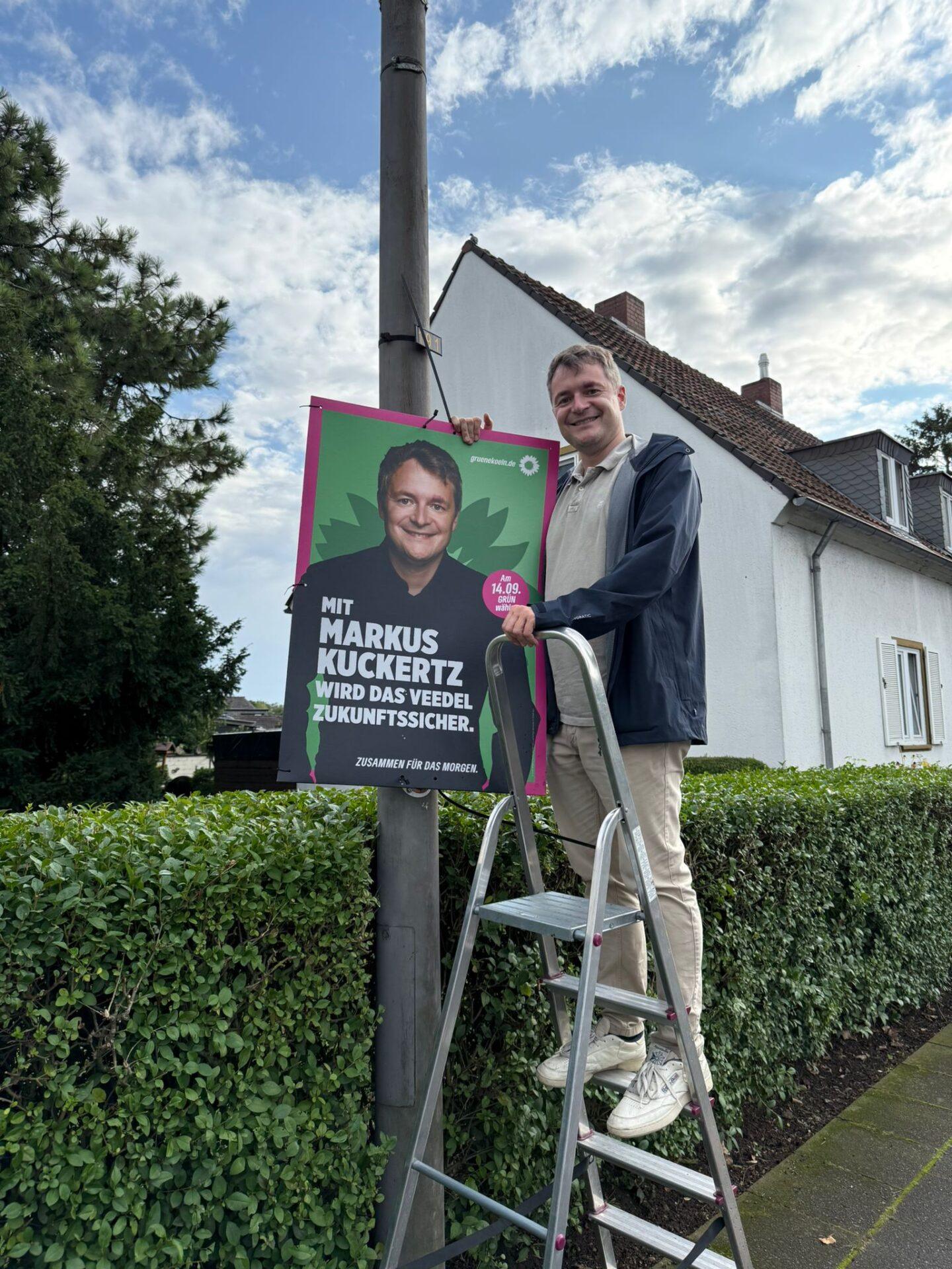 Markus Kuckertz mit Wahlplakat
